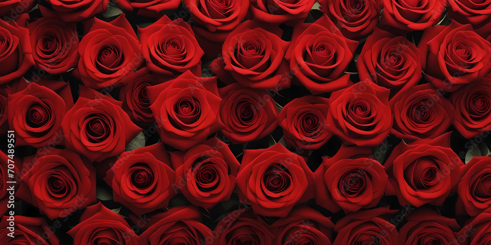 Banner with red roses texture Banner with red roses texture
