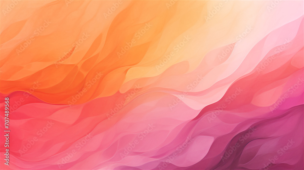 Warm Gradient Waves : Orange and pink gradient watercolor texture wave background
