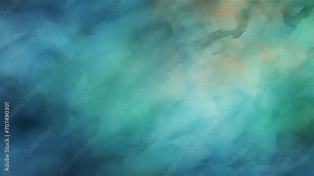 Aqua Essence : Blue and turquoise gradient watercolor texture wave background
