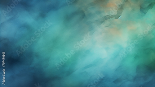Aqua Essence : Blue and turquoise gradient watercolor texture wave background 