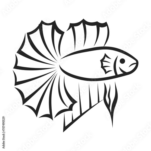 Betta fish Logo template Isolated. Brand Identity. Icon Abstract Vector graphic