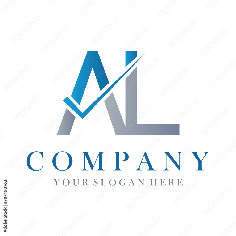 AL Letter Logo Design Template Vector. Creative initials letter AL logo concept. AL Letter Logo Design Template Vector. Creative initials letter AL logo concept.
