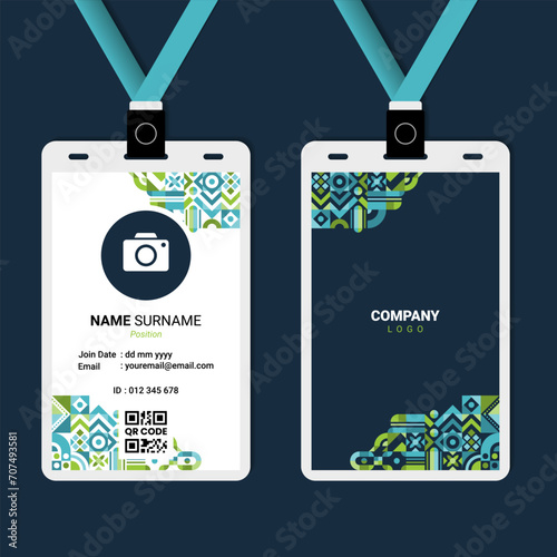 Abstract Geometric ID Card Design for Business or Company