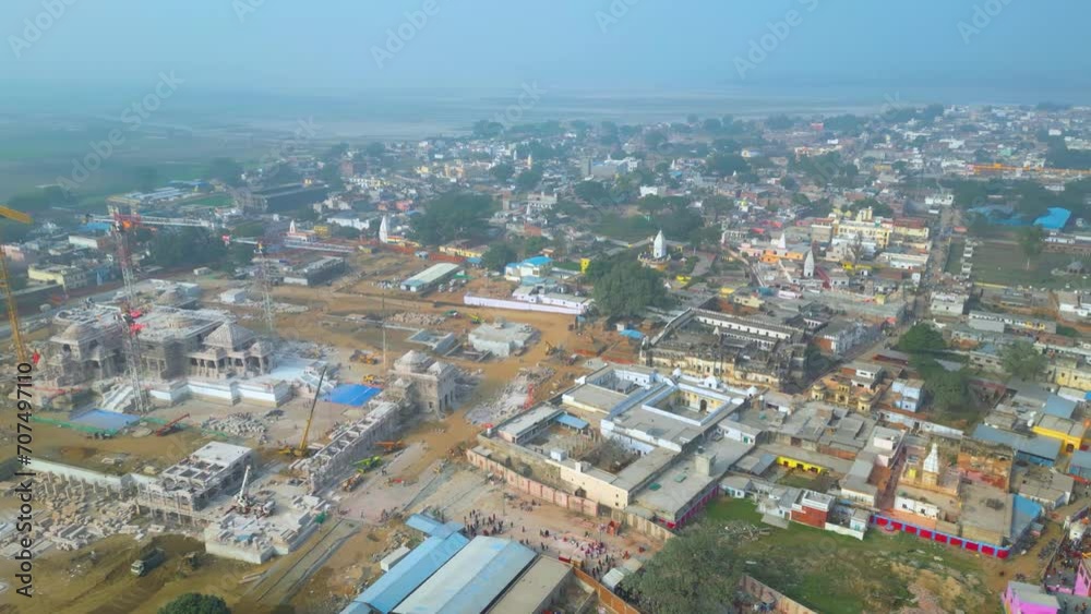 Ayodhya Drone view Shri Ram Mandir, Shri Hanuman Garhi Mandir, Lata Mangeshkar Chowk and Ram ki Paidi Ghats
Ayodhya Drone view Shri Ram Mandir, Shri Hanuman Garhi Mandir, Lata Mangeshkar Chowk and Ram ki Paidi Ghats