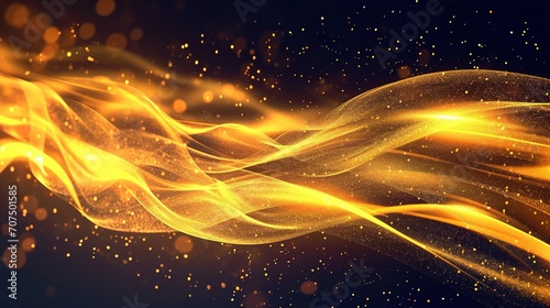Abstract shiny color gold wave design element, flare light background
