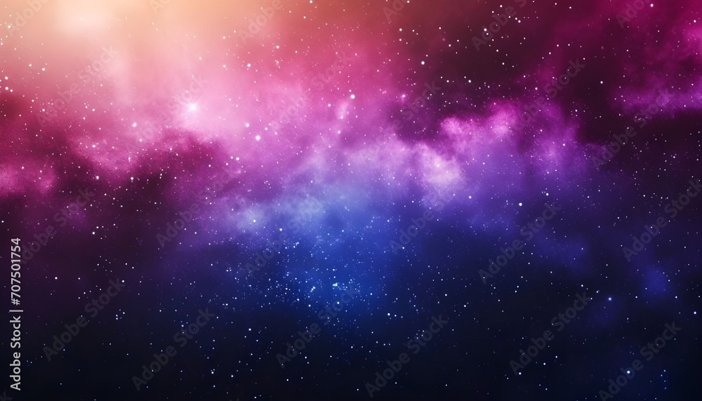 Space background with stardust and shining stars. Realistic colorful cosmos with nebula and milky way