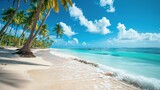 beach in Punta Cana, Dominican Republic. Vacation holidays background wallpaper. View of nice tropical beach