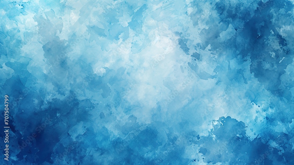 Blue sky watercolor background, texture paper, flare light background
