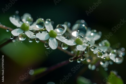 Capturing the delicate allure of dewdrops on a surface. Generative AI