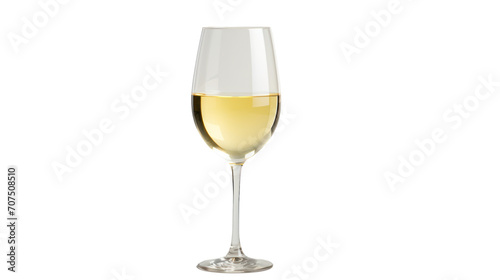 Wineglass with white wine isolated on transparent and white background.PNG image photo