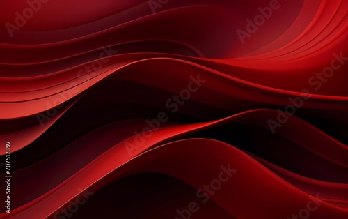 Dark red abstract background with waves. generative ai