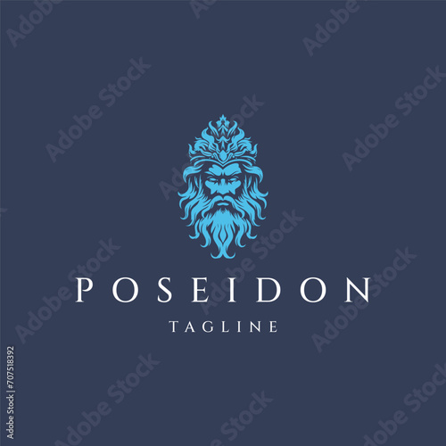 Poseidon logo design vector template