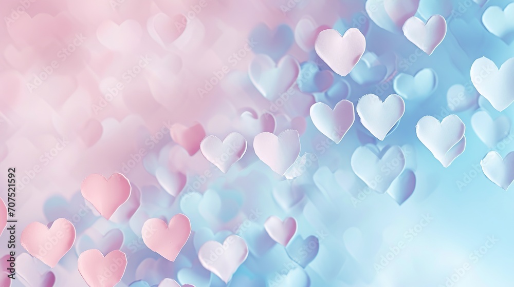 Pastel hearts Valentine's day background 