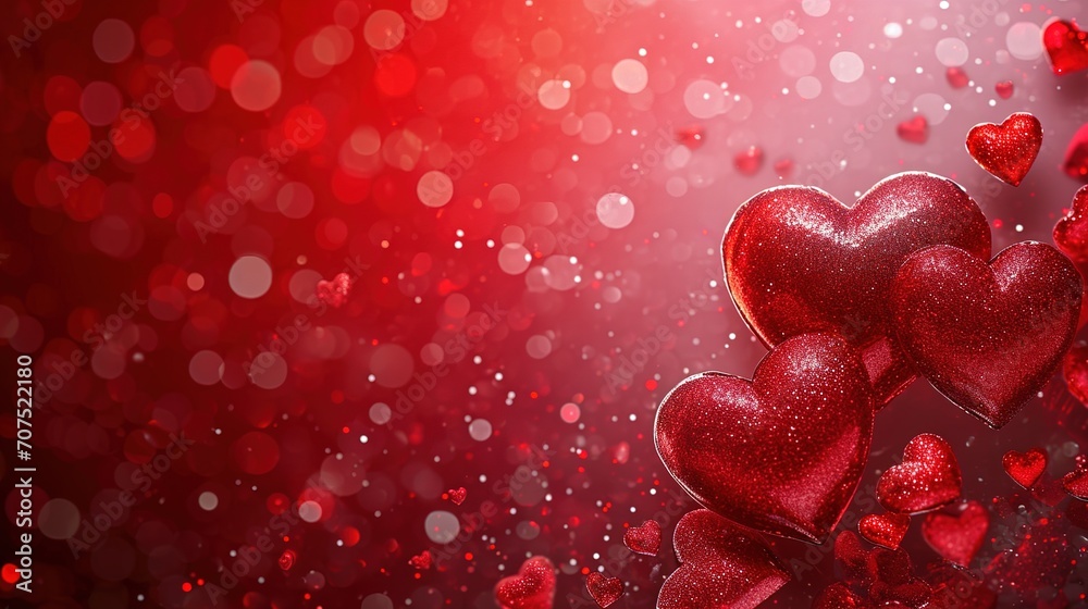 Red hearts background In Romantic Background