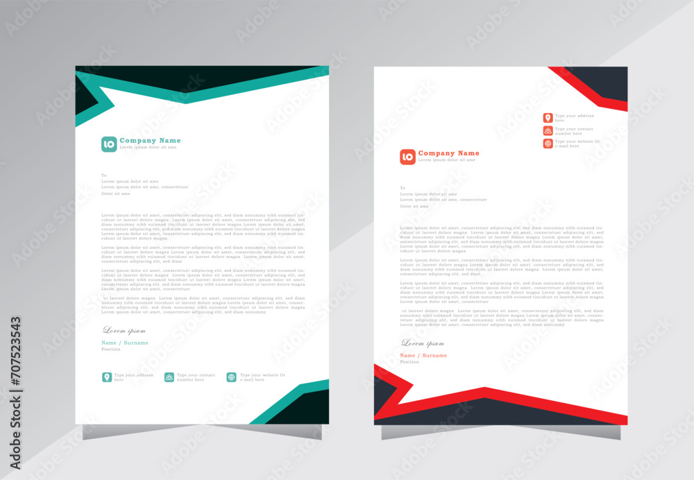 letter head templates for your project design, letterhead design, a4 letterhead template, Vector illustration.	
