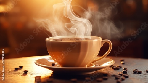 Wisps of steam rise from a fresh cup of coffee, signaling the start of a new day
