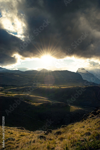 Sunset in a Valley landscape
