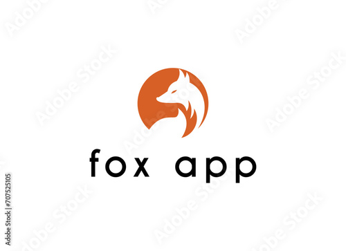 Minimalist and simple fox logo design. Fox logo