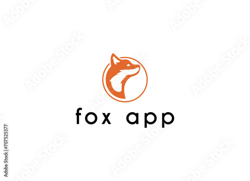 Minimalist and simple fox logo design. Fox logo