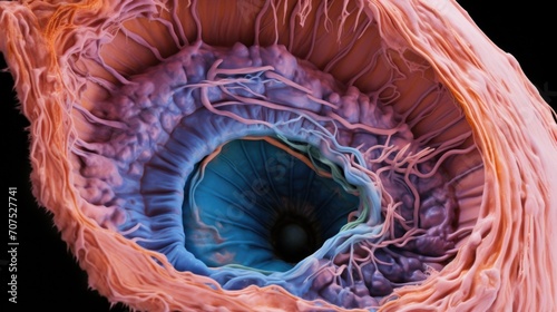 Intimate snapshot of the developing eye and optic vesicle in a human embryo  displaying the intricate and delicate journey of early sensory organ formation.
