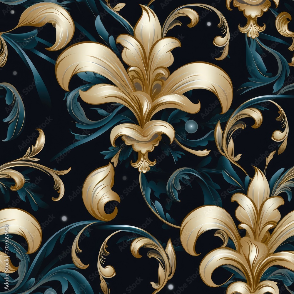 Fleur De Lis Pattern, abstract pattern, sweet color seamless pattern design, for packing paper, fabric print and banner backgrounds. - obrazy, fototapety, plakaty 