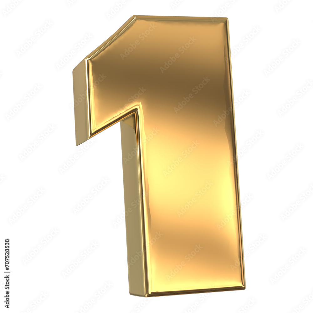 Gold Number 1 3D Render Gold Number 1 3D Render