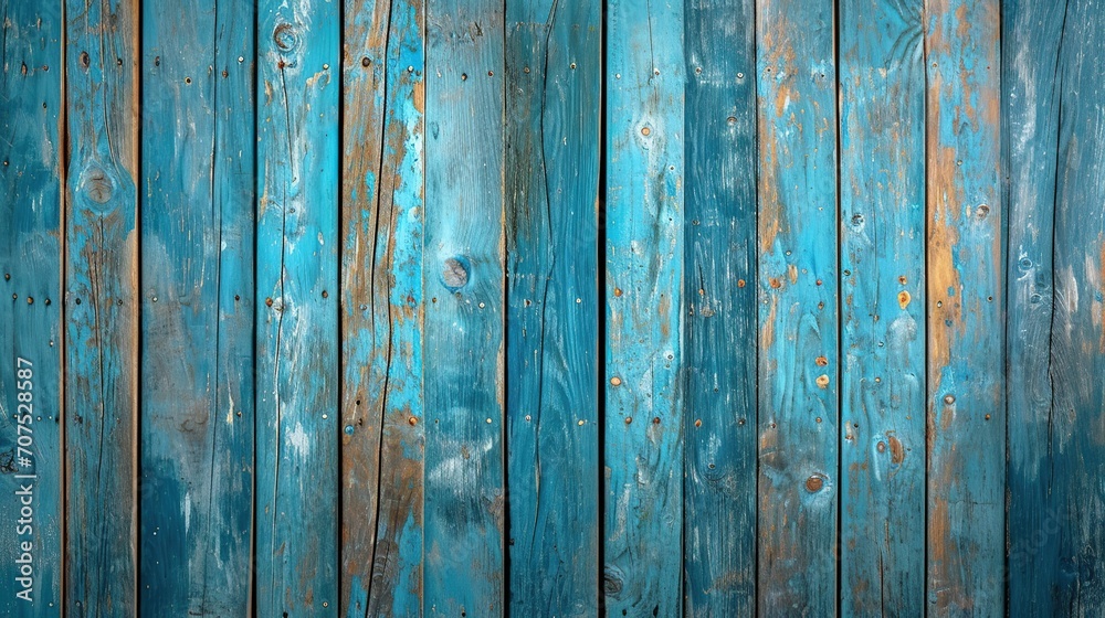 vintage beach wood background - old blue color wooden plank - obrazy, fototapety, plakaty 