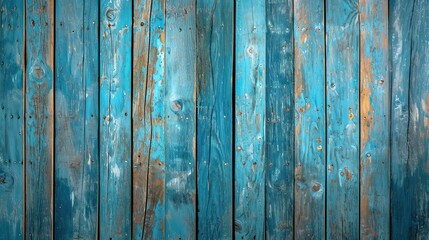 vintage beach wood background - old blue color wooden plank