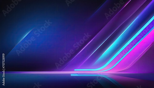Neon abstract background with blue and violet lights. Vector illustration.