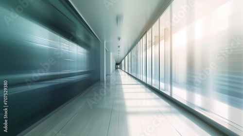 Wide Blurred Empty Abstract Building Pathway Background From Perspective Building Hallway for banner background © INK ART BACKGROUND