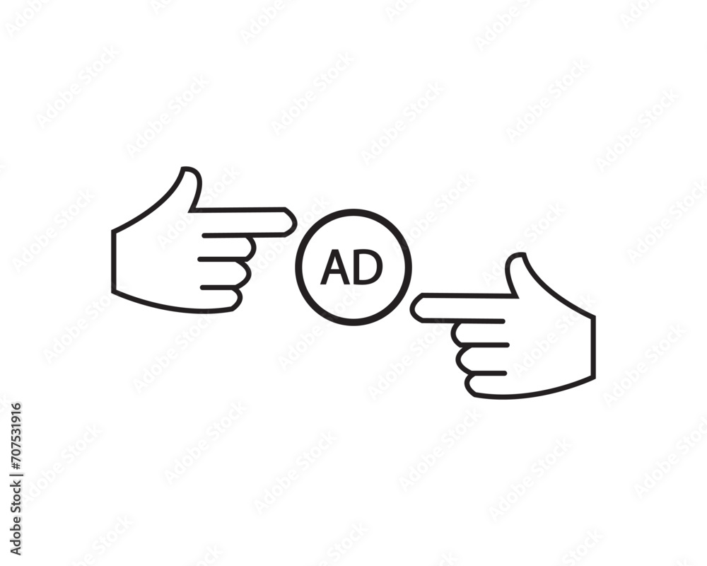 Ad advertising icon vector symbol design illustration Ad advertising icon vector symbol design illustration