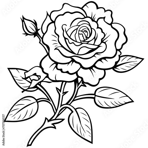 love valentine roses outline-2