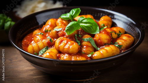 homemade italian gnocchi with red sauce