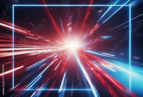 Futuristic speed motion with blue and red rays of light abstract background © ArtisticLens