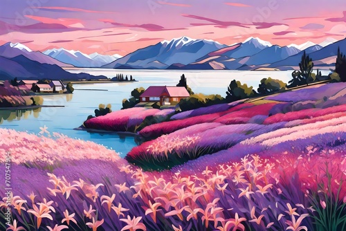sunset in the mountains