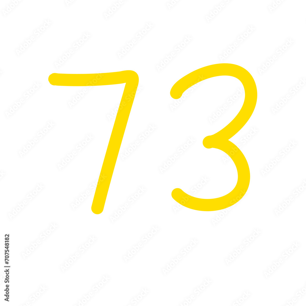 Yellow numbers vector Yellow numbers vector