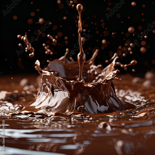 chocolate splash isolated on black background