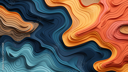 Abstract wavy curved shapes. Geometric seamless