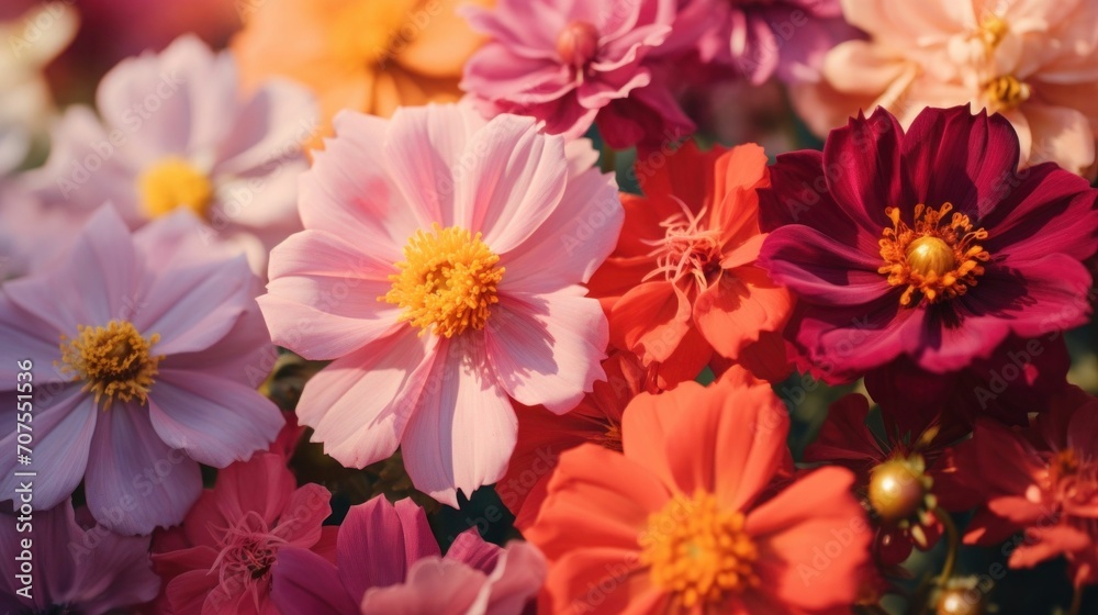 color gradients in a blooming flower garden color gradients in a blooming flower garden