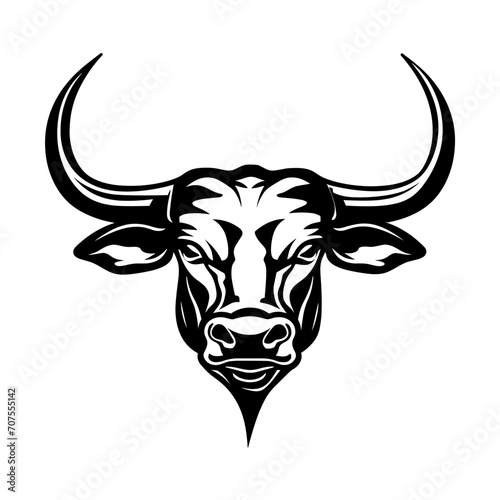 "Bold Monochrome Bull Head Logo: A Striking and Powerful Emblem for Dynamic Branding and Distinctive Identity."