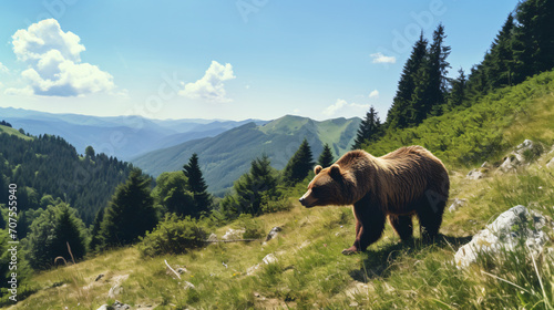 Brown bear in Mala Fara mountains in Slovakia