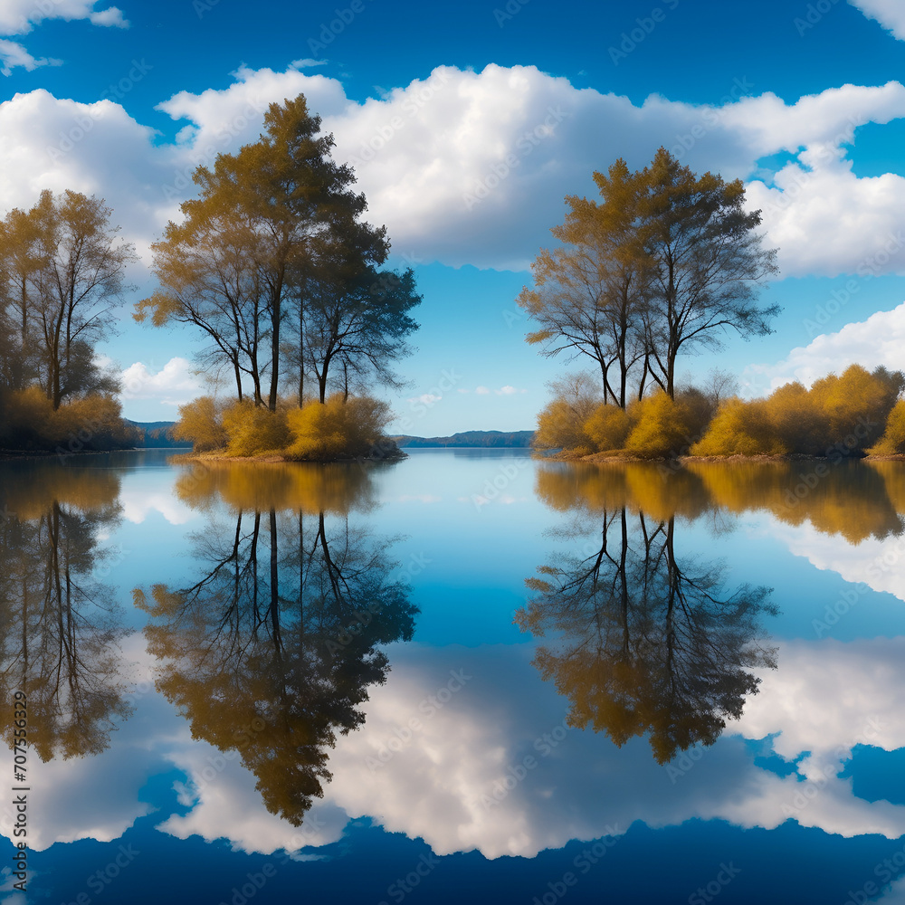 Obraz premium autumn landscape with lake