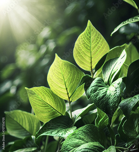 Macro Green Leaf Background Texture