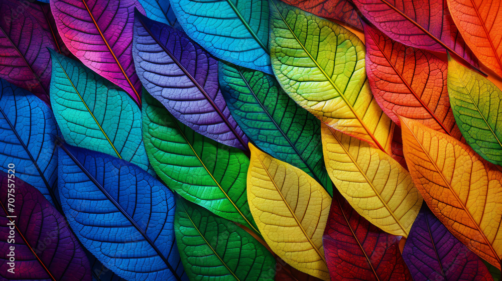 Colored leafs. Leaf texture pattern Macro leaves