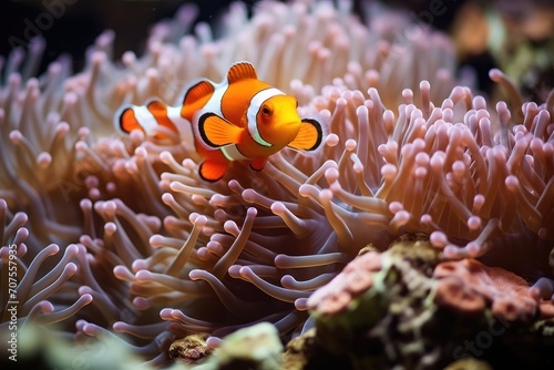 Anemone Wonderland: Clownfish nestled within the tendrils of sea anemones.