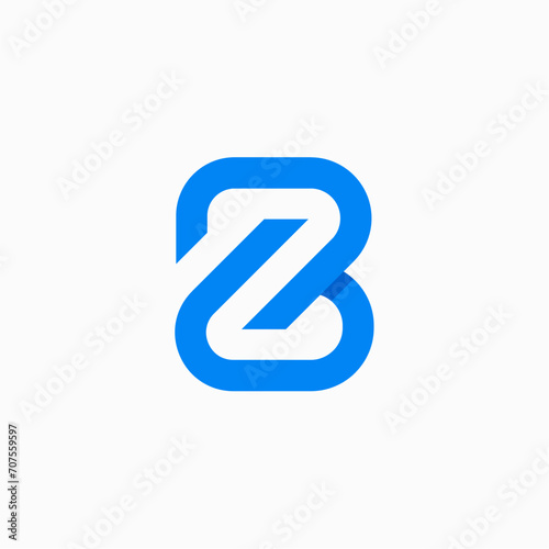 number 2 and letter B logo template