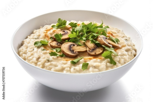 Healthy dish dinner gourmet cuisine meal food risotto rice white plate delicious italian