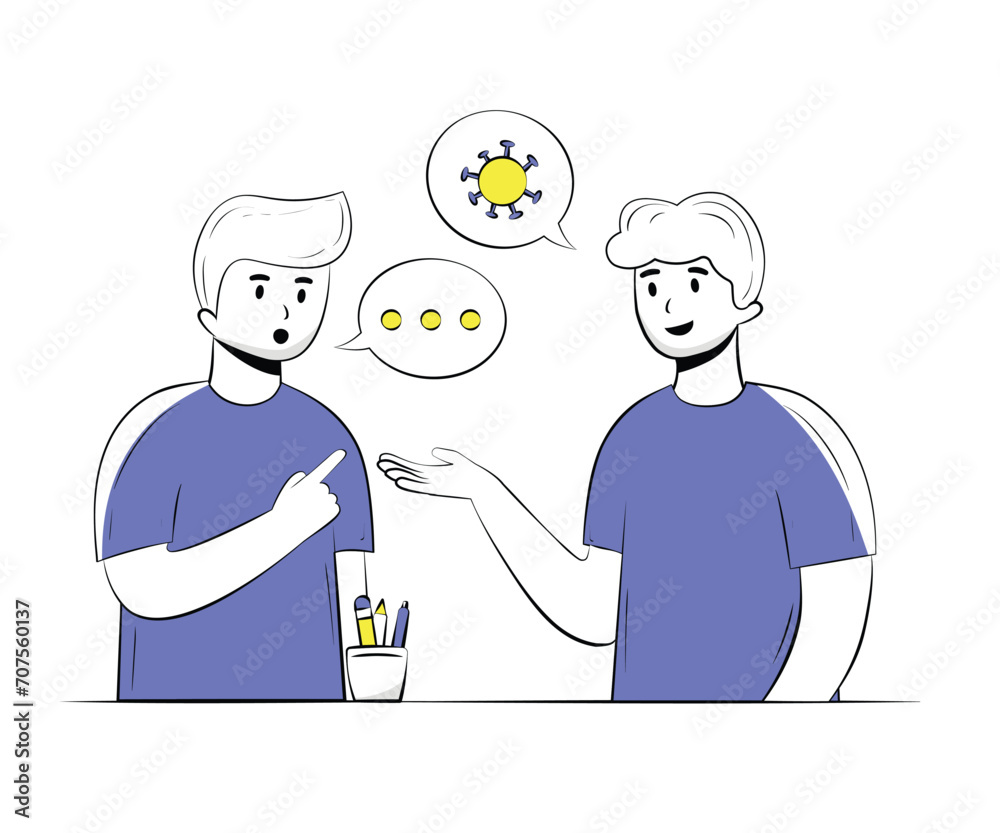Two Student were Talking About Lessons | Education illustration Exp Two Student were Talking About Lessons | Education illustration Exp