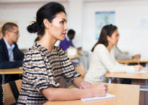 Students in advanced training courses in the auditorium