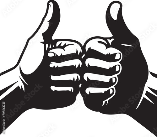 Thumbs Up Hand Signature Vector